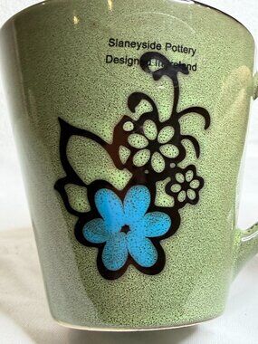 Slaneyside Pottery Handmade Mug – Blue Floral Ireland Ceramic Cup
